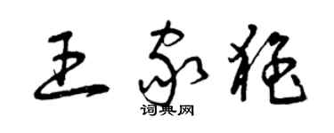 曾庆福王家猛草书个性签名怎么写