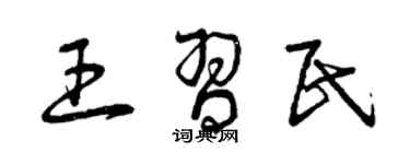 曾庆福王习民草书个性签名怎么写