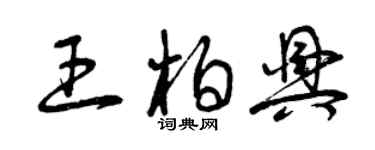 曾庆福王柏兴草书个性签名怎么写