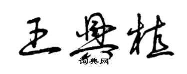 曾庆福王兴植草书个性签名怎么写