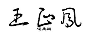 曾庆福王正凤草书个性签名怎么写