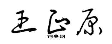曾庆福王正原草书个性签名怎么写