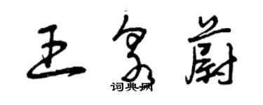 曾庆福王泉蔚草书个性签名怎么写