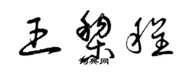 曾庆福王黎程草书个性签名怎么写