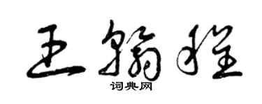 曾庆福王翰程草书个性签名怎么写