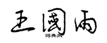 曾庆福王国雨草书个性签名怎么写