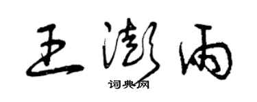 曾庆福王澎雨草书个性签名怎么写