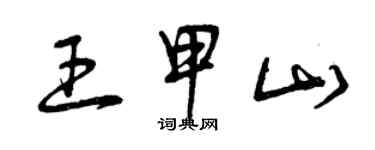 曾庆福王甲山草书个性签名怎么写