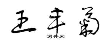 曾庆福王丰菊草书个性签名怎么写