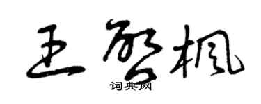 曾庆福王启枫草书个性签名怎么写