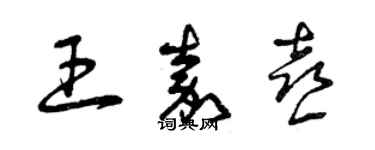 曾庆福王嘉喜草书个性签名怎么写