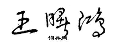 曾庆福王曙鸿草书个性签名怎么写
