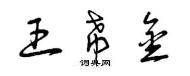曾庆福王希金草书个性签名怎么写