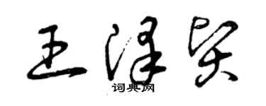 曾庆福王泽贤草书个性签名怎么写