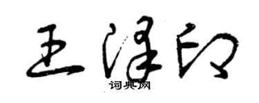 曾庆福王泽印草书个性签名怎么写