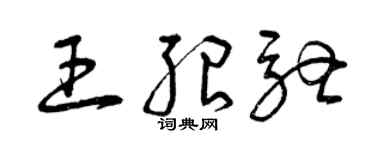 曾庆福王绍驰草书个性签名怎么写