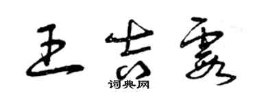 曾庆福王吉霞草书个性签名怎么写