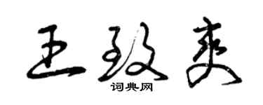 曾庆福王致爽草书个性签名怎么写