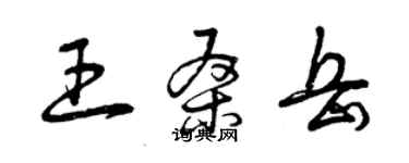 曾庆福王桑岳草书个性签名怎么写