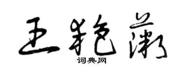 曾庆福王艳薇草书个性签名怎么写