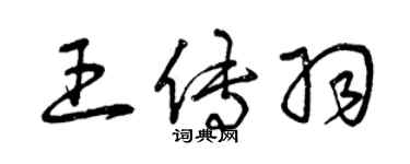 曾庆福王传羽草书个性签名怎么写