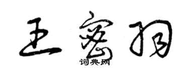 曾庆福王密羽草书个性签名怎么写