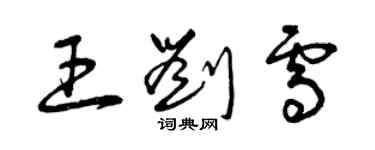 曾庆福王刘雪草书个性签名怎么写
