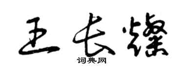 曾庆福王长灿草书个性签名怎么写