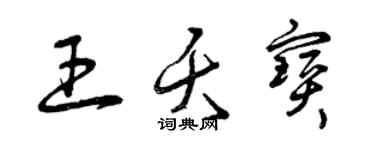 曾庆福王夭宝草书个性签名怎么写