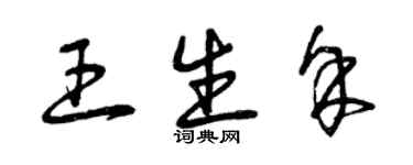 曾庆福王生余草书个性签名怎么写