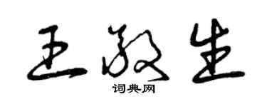 曾庆福王敬生草书个性签名怎么写