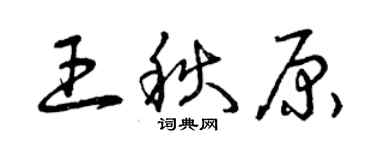 曾庆福王秋原草书个性签名怎么写