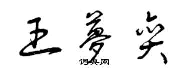 曾庆福王梦奕草书个性签名怎么写