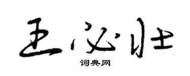 曾庆福王必壮草书个性签名怎么写