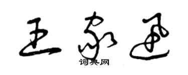 曾庆福王家迅草书个性签名怎么写