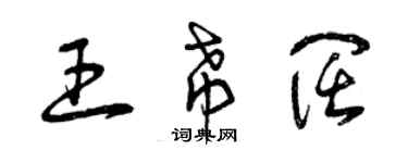 曾庆福王希阔草书个性签名怎么写