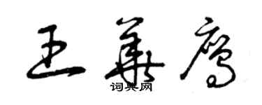 曾庆福王华鹰草书个性签名怎么写