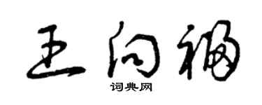 曾庆福王向福草书个性签名怎么写