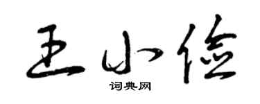 曾庆福王小俭草书个性签名怎么写