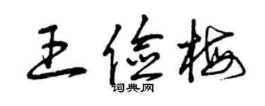 曾庆福王俭梅草书个性签名怎么写