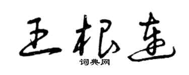 曾庆福王根连草书个性签名怎么写