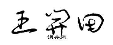 曾庆福王开田草书个性签名怎么写
