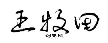 曾庆福王牧田草书个性签名怎么写