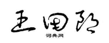 曾庆福王田朗草书个性签名怎么写