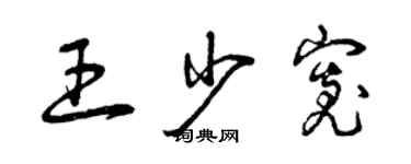 曾庆福王少宽草书个性签名怎么写