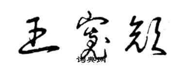 曾庆福王宽颜草书个性签名怎么写