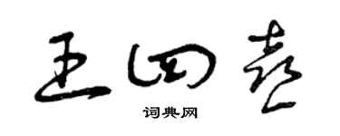 曾庆福王四喜草书个性签名怎么写