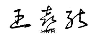 曾庆福王喜能草书个性签名怎么写