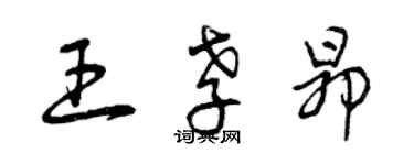 曾庆福王孝昂草书个性签名怎么写