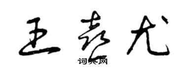曾庆福王喜尤草书个性签名怎么写